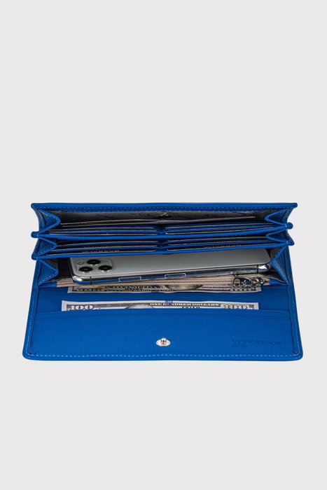 Zoozie Bags Cartera de Mujer Azul Saxo Piel Auténtica Elegante y Sofisticada